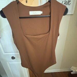Brown Sleeveless Bodysuit